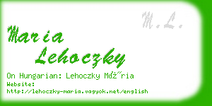 maria lehoczky business card
